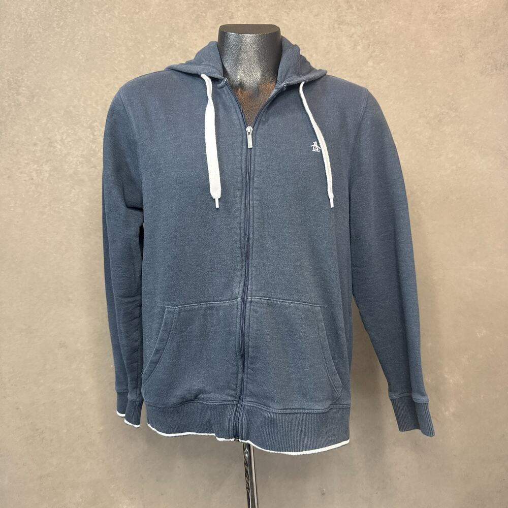 Original Penguin Full Zip Hoodie Navy Munsingwear Men's XL